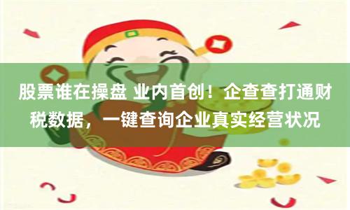 股票谁在操盘 业内首创！企查查打通财税数据，一键查询企业真实经营状况